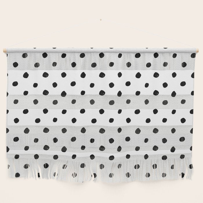 Hand Drawn Polka Dots â Black and White Ink Art Wall Hanging Gallery Image 1