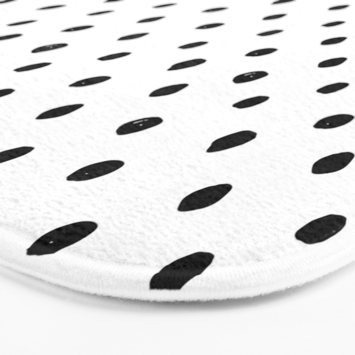 Hand Drawn Polka Dots â Black and White Ink Art Bath Mat Gallery Image 3