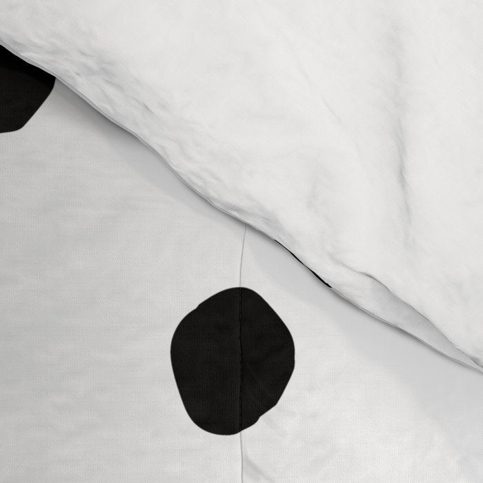 Hand Drawn Polka Dots â Black and White Ink Art Comforter Gallery Image 4