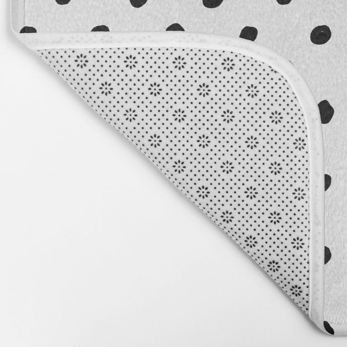 Hand Drawn Polka Dots â Black and White Ink Art Bath Mat Gallery Image 2