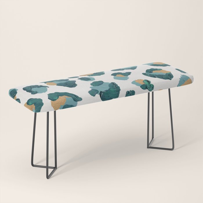 Leopard Print - Teal & Copper Bench Gallery Image 1