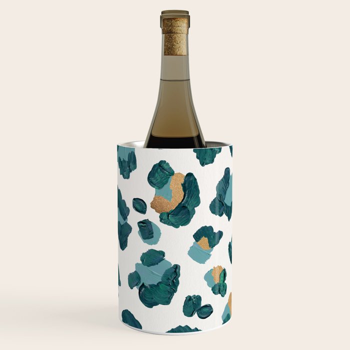 Leopard Print - Teal & Copper Wine Chiller Gallery Image 1