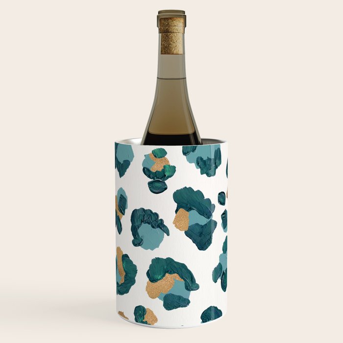 Leopard Print - Teal & Copper Wine Chiller Gallery Image 2