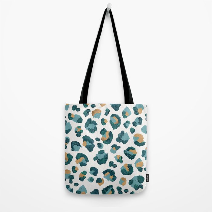 Leopard Print - Teal & Copper Tote Bag Gallery Image 2