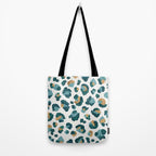 Leopard Print - Teal & Copper Tote Bag Gallery Image 2