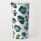 Leopard Print - Teal & Copper Travel Mug Gallery Image 3