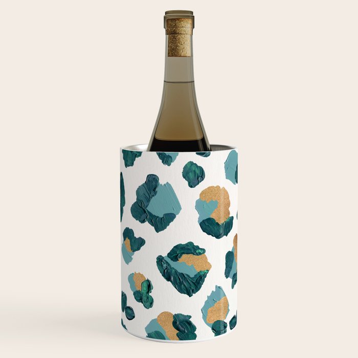 Leopard Print - Teal & Copper Wine Chiller Gallery Image 3