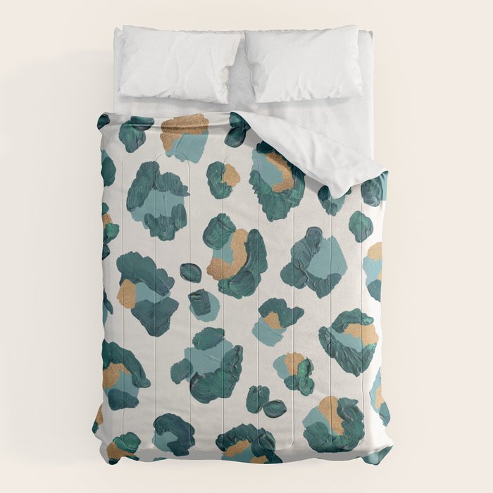 Leopard Print - Teal & Copper Comforter Gallery Image 1