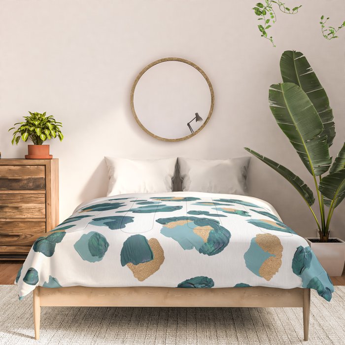 Leopard Print - Teal & Copper Comforter Gallery Image 3