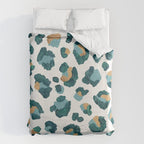 Leopard Print - Teal & Copper Duvet Cover Gallery Image 6