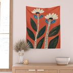 Folk Garden Daisy Pair Wall Tapestry Gallery Image 2