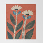 Folk Garden Daisy Pair Throw Blanket Gallery Image 2