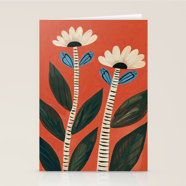 Folk Garden Daisy Pair Stationery Card Gallery Image 2