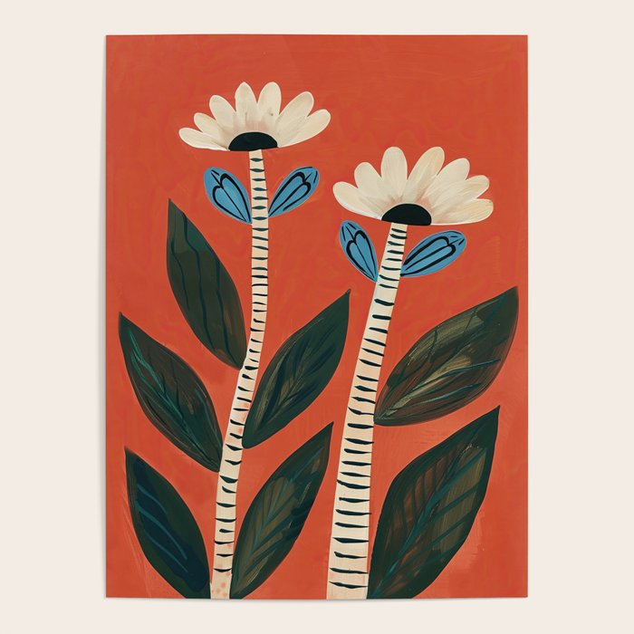 Folk Garden Daisy Pair Poster Gallery Image 4