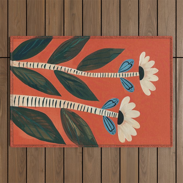 Folk Garden Daisy Pair Outdoor Rug Gallery Image 1
