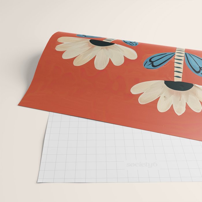 Folk Garden Daisy Pair Wrapping Paper Gallery Image 2