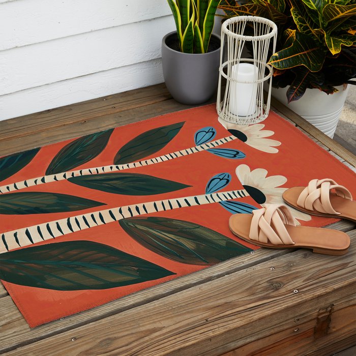 Folk Garden Daisy Pair Outdoor Rug Gallery Image 2