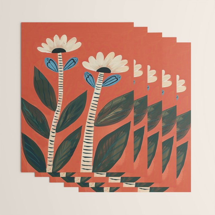 Folk Garden Daisy Pair Wrapping Paper Gallery Image 3
