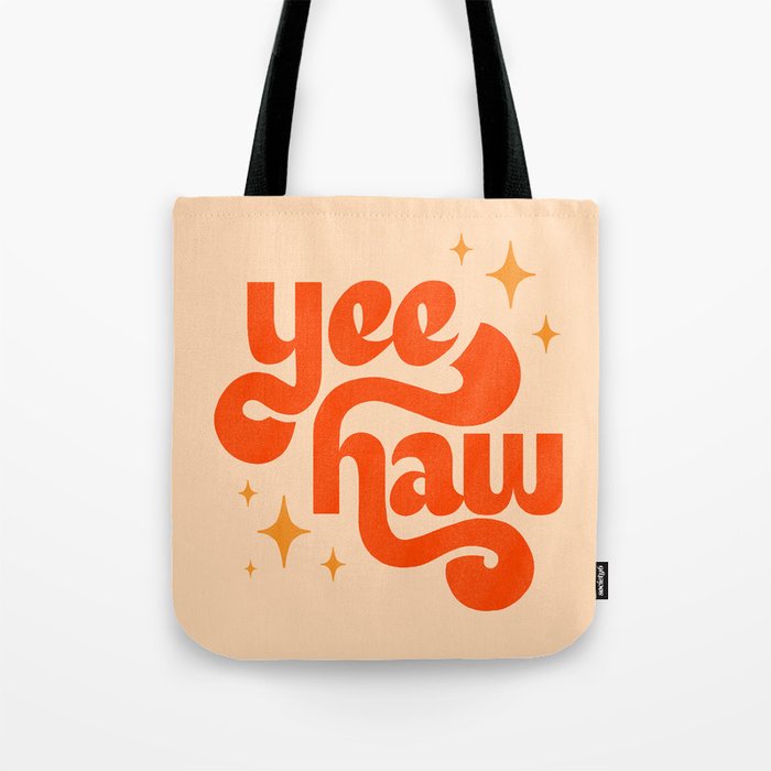 Yee Haw - Orange on Cream Tote Bag Gallery Image 1