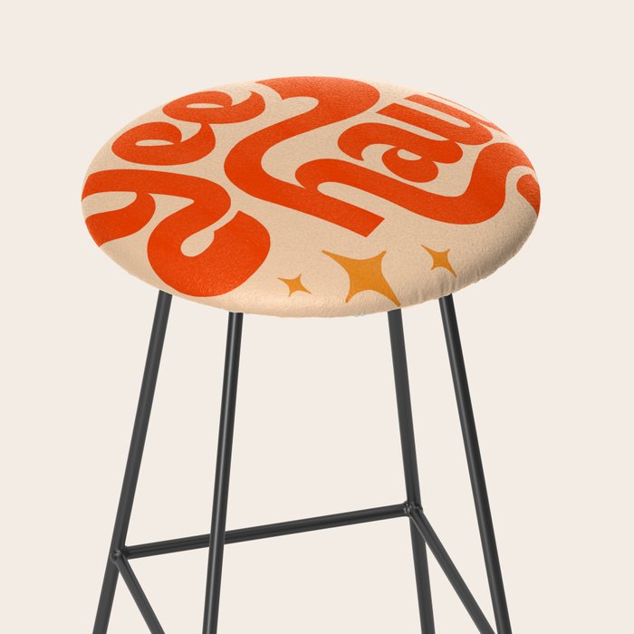 Yee Haw - Orange on Cream Stool Gallery Image 2