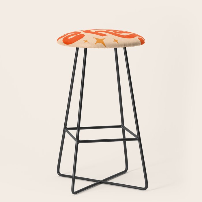 Yee Haw - Orange on Cream Stool Gallery Image 1