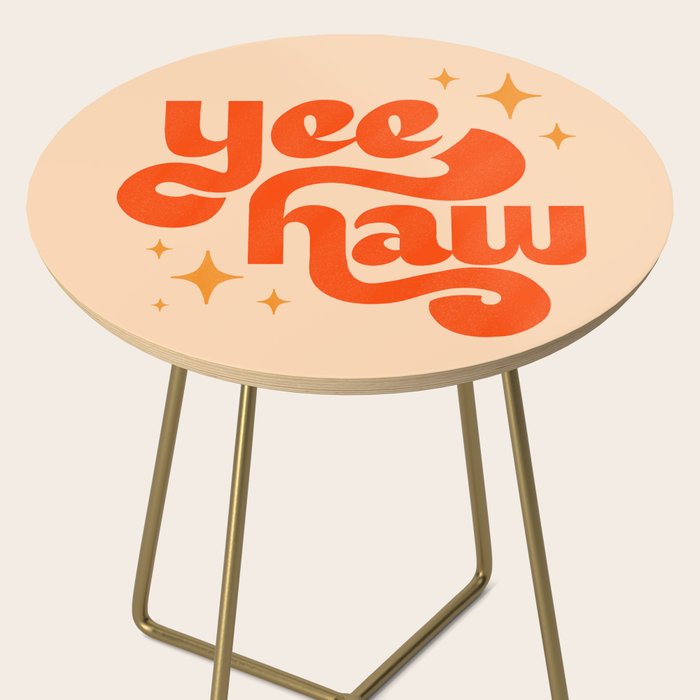 Yee Haw - Orange on Cream Side Table Gallery Image 2
