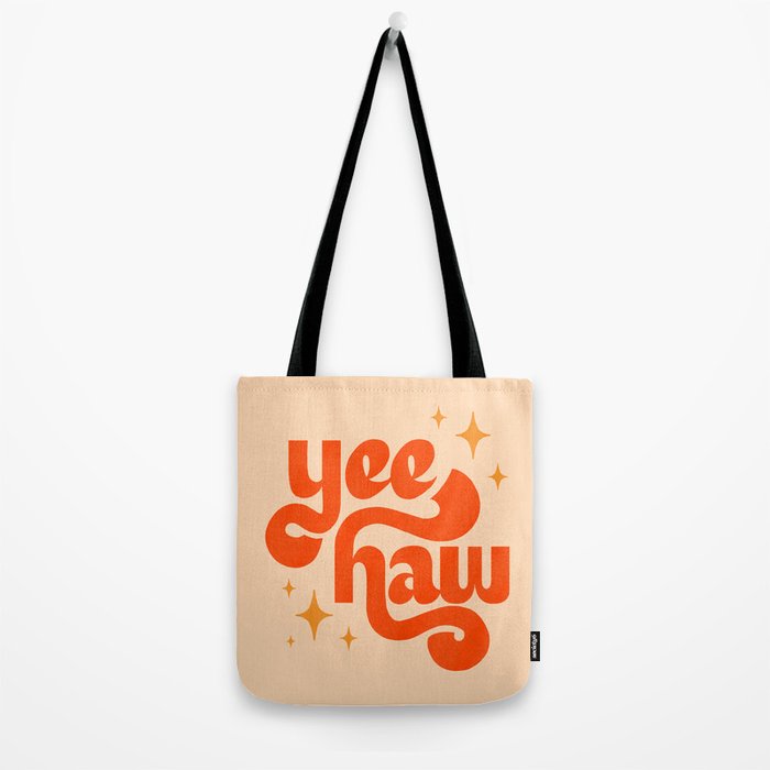 Yee Haw - Orange on Cream Tote Bag Gallery Image 2