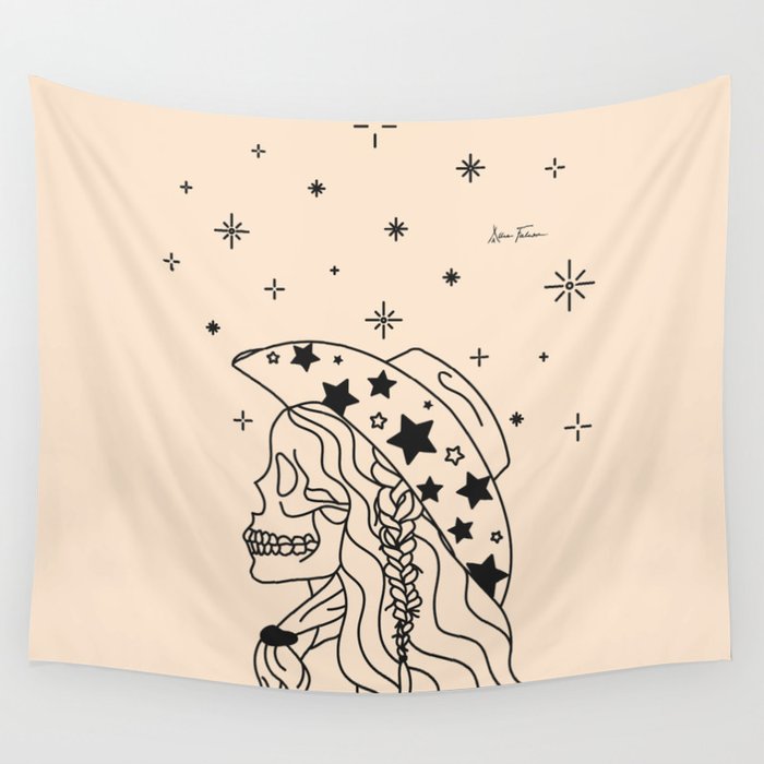 Love or Die Tryinâ - Rhinestone Cowgirl Black & Cream Wall Tapestry Gallery Image 4