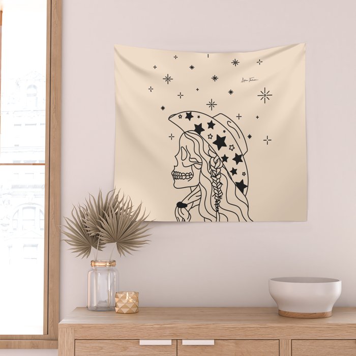 Love or Die Tryinâ - Rhinestone Cowgirl Black & Cream Wall Tapestry Gallery Image 2