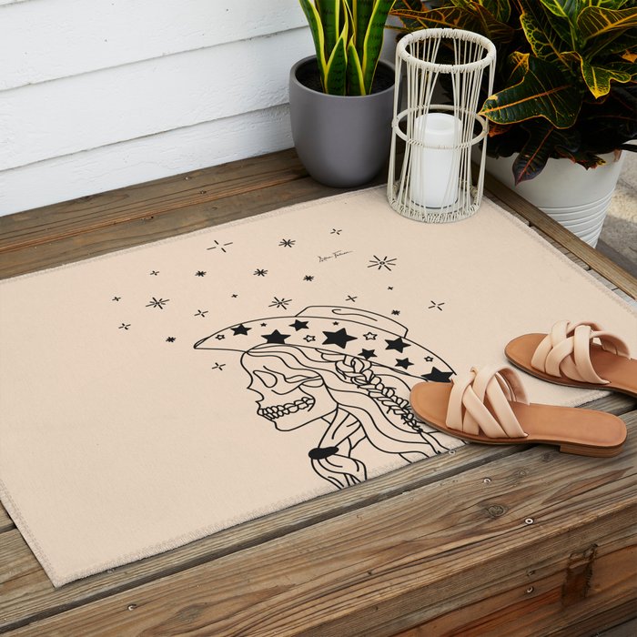 Love or Die Tryinâ - Rhinestone Cowgirl Black & Cream Outdoor Rug Gallery Image 2