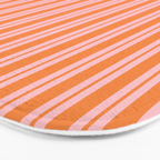 Pink and Orange Classic Double Stripe Vertical Pattern Bath Mat Gallery Image 3