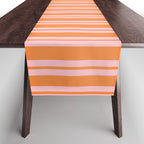 Pink and Orange Classic Double Stripe Vertical Pattern Table Runner Gallery Image 1