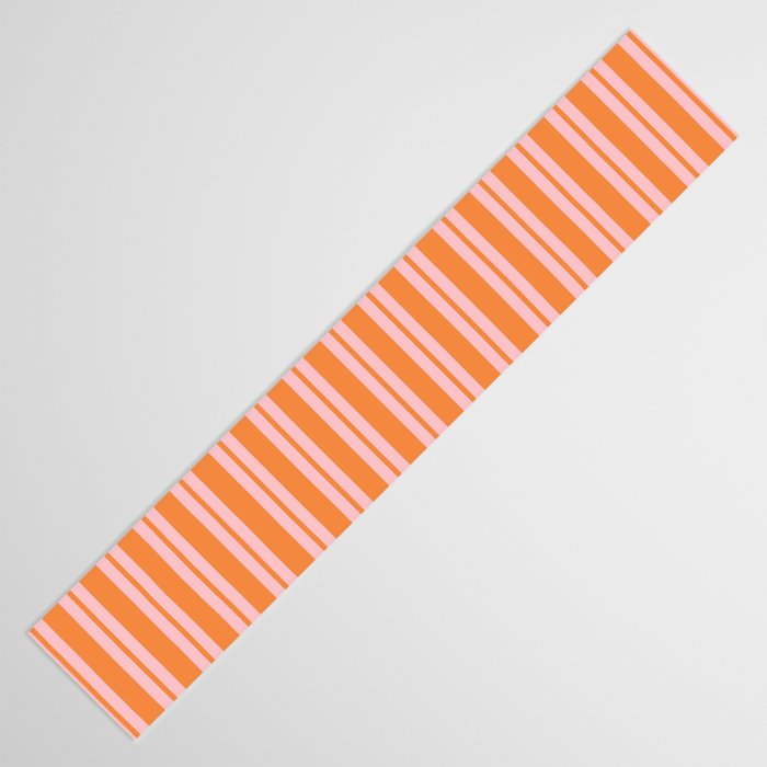 Pink and Orange Classic Double Stripe Vertical Pattern Table Runner Gallery Image 3