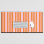 Pink and Orange Classic Double Stripe Vertical Pattern Desk Mat Gallery Image 1