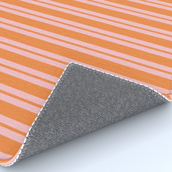 Pink and Orange Classic Double Stripe Vertical Pattern Rug Gallery Image 4