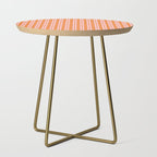Pink and Orange Classic Double Stripe Vertical Pattern Side Table Gallery Image 1
