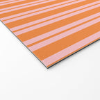 Pink and Orange Classic Double Stripe Vertical Pattern Welcome Mat Gallery Image 2
