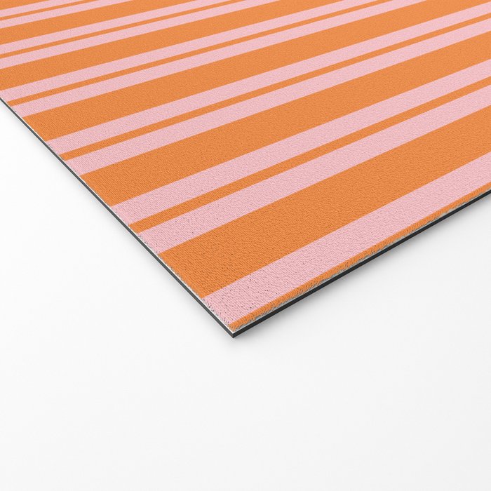Pink and Orange Classic Double Stripe Vertical Pattern Welcome Mat Gallery Image 2