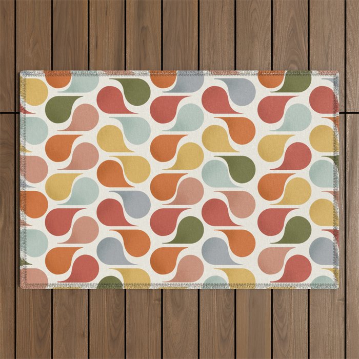 retro pattern no4 Outdoor Rug Gallery Image 1