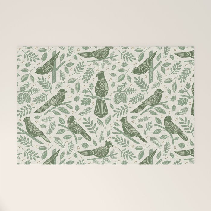 Song Birds - Green Welcome Mat Gallery Image 1