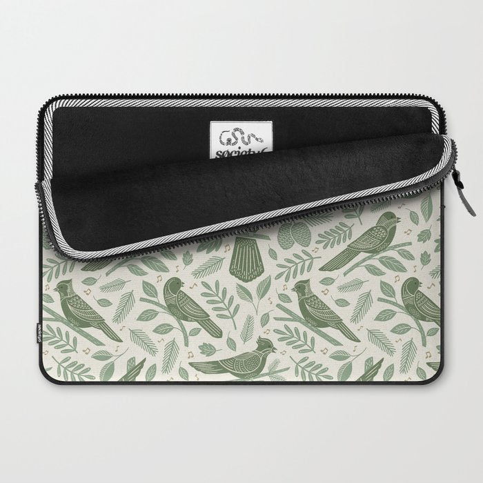 Song Birds - Green Laptop Sleeve Gallery Image 2