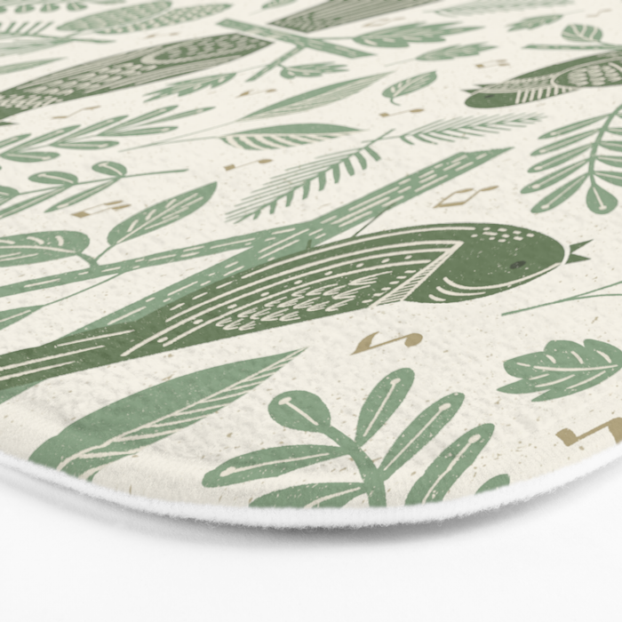 Song Birds - Green Bath Mat Gallery Image 3