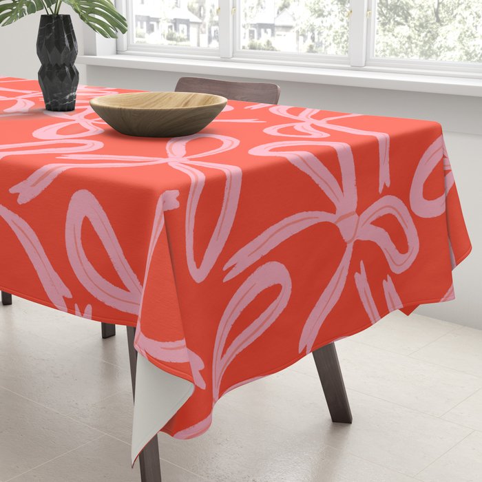 Cute textured coquette bows Tablecloth Gallery Image 3