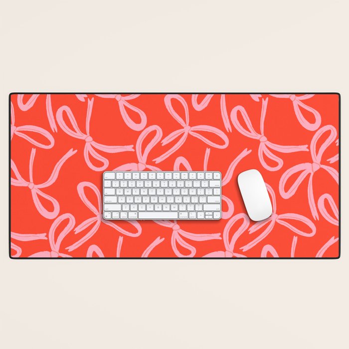 Cute textured coquette bows Desk Mat Gallery Image 1