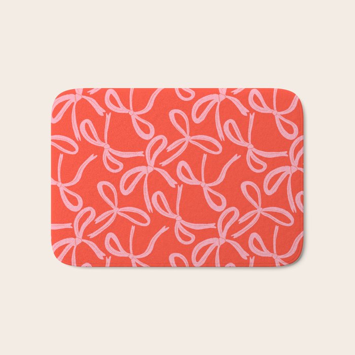 Cute textured coquette bows Bath Mat Gallery Image 1
