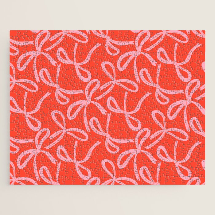 Cute textured coquette bows Jigsaw Puzzle Gallery Image 1