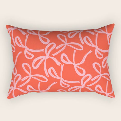 Cute Textured Coquette Bows Rectangular Pillow