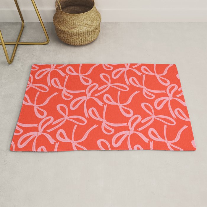 Cute textured coquette bows Rug Gallery Image 1