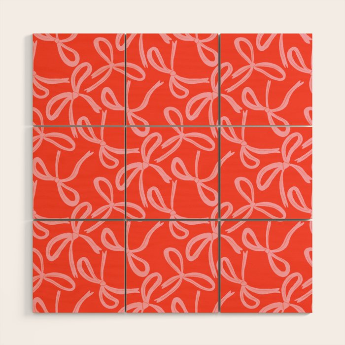 Cute textured coquette bows Wood Wall Art Gallery Image 1
