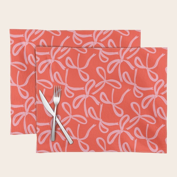 Cute textured coquette bows Placemat Gallery Image 1
